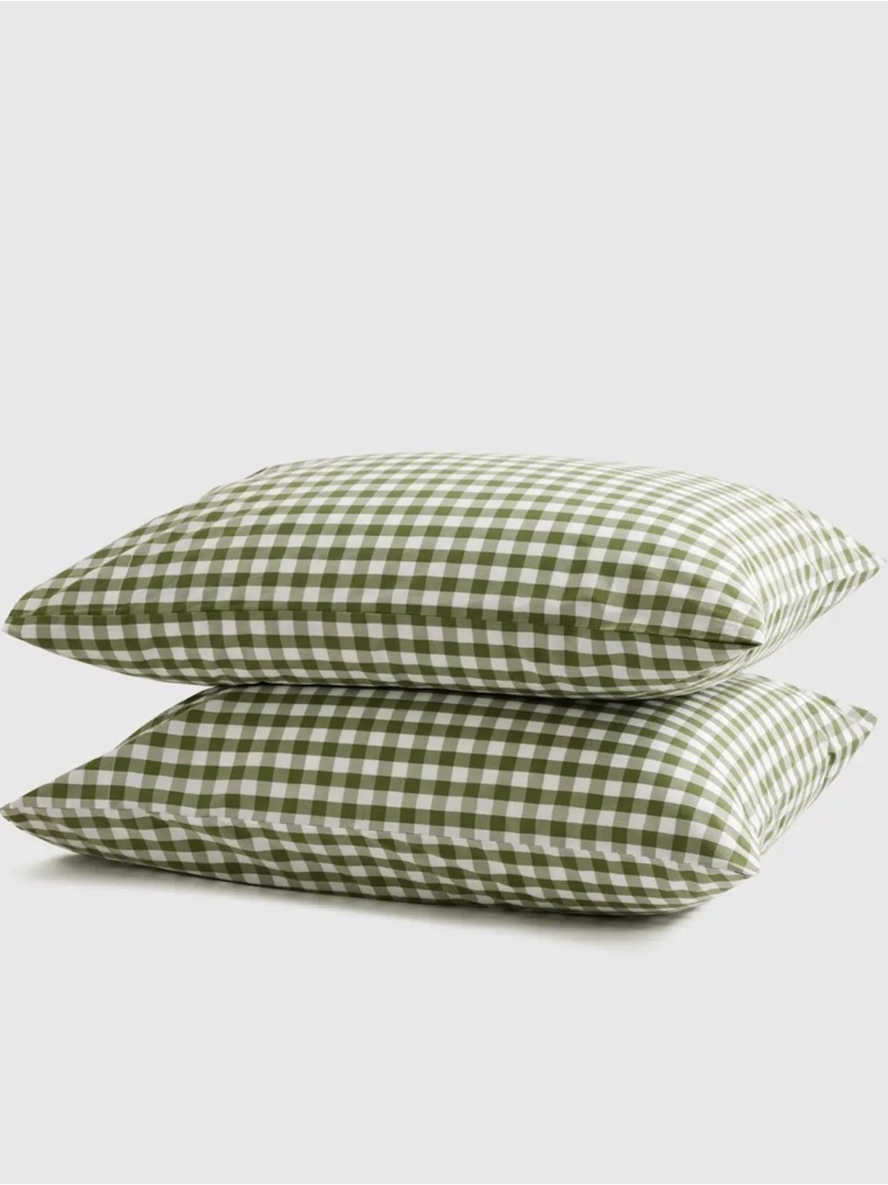 Quince Organic Percale Gingam King Pillowcases - Never Used